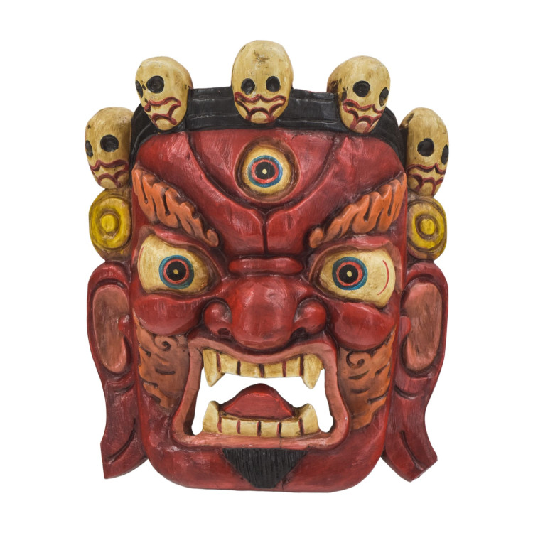Dřevěná maska, Bhairab, ručně malovaný, 30cm