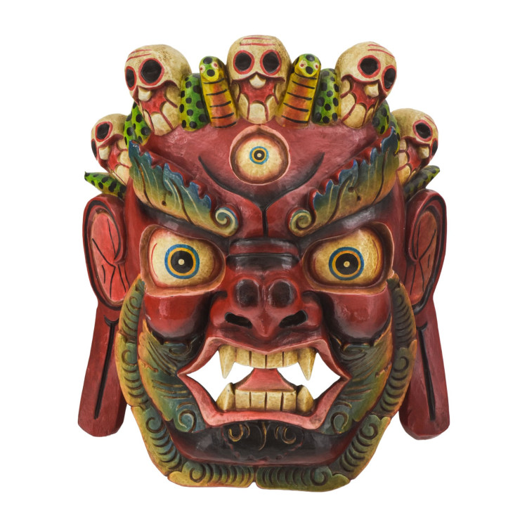 Dřevěná maska, Bhairab, ručně malovaný, 31cm