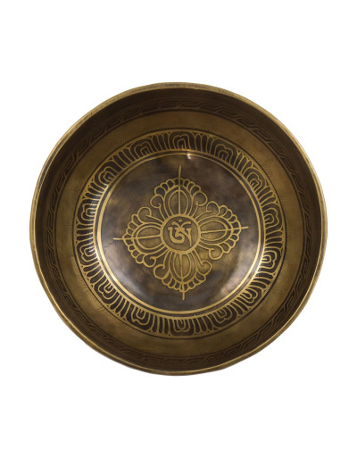 Tibetská mísa, "Gulpa", D3, gravírovaná s designem, průměr 15cm