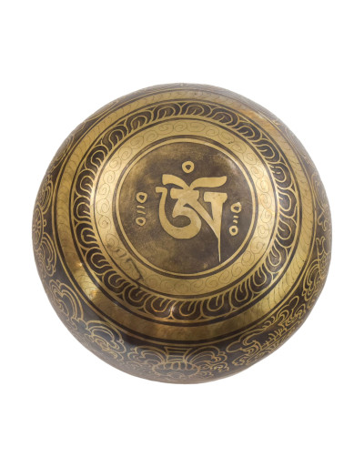Tibetská mísa, "Gulpa", D3, gravírovaná s designem, průměr 15cm
