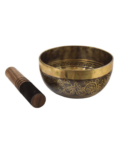 Tibetská mísa, "Gulpa", D3, gravírovaná s designem, průměr 15cm