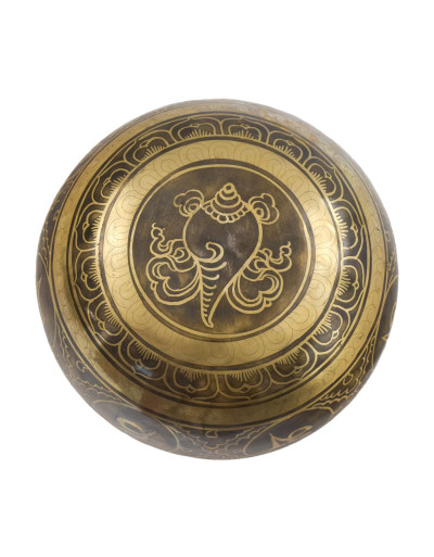 Tibetská mísa, "Gulpa", D3, gravírovaná s designem, průměr 16cm