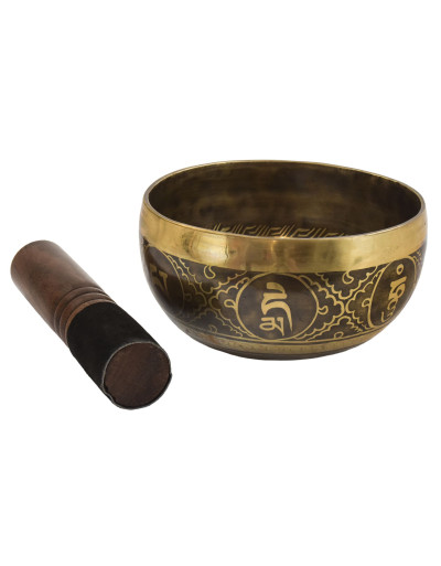 Tibetská mísa, "Gulpa", D3, gravírovaná s designem, průměr 16cm