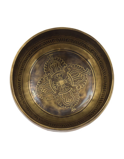 Tibetská mísa, "Gulpa", D3, gravírovaná s designem, průměr 16cm