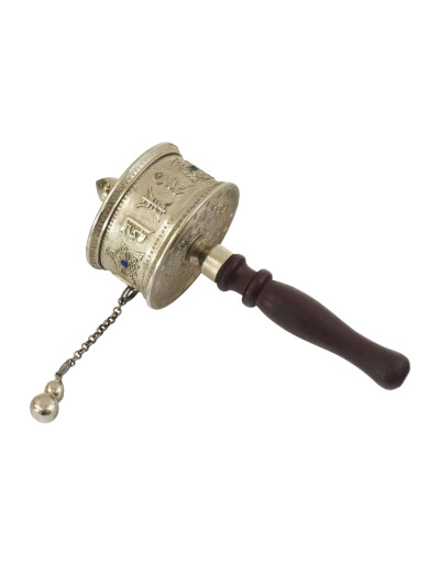 Ruční modlitební mlýnek zdobený mantrami a polodrahokamy,19cm