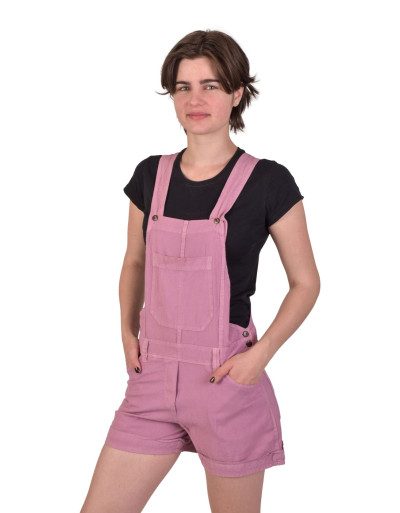 Kraťasy s laclem starorůžové, kapsy a knoflíčky