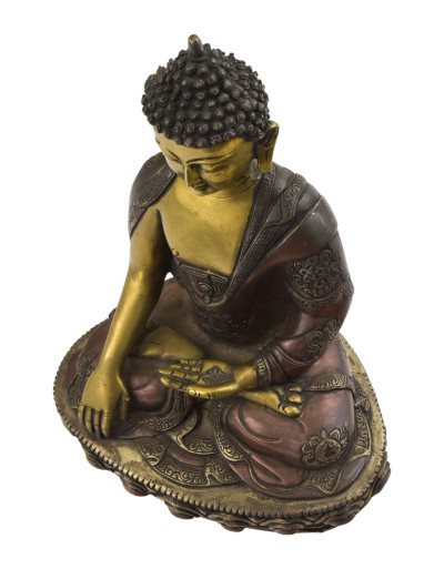 Buddha Šakjamuni, kovová soška, 32cm