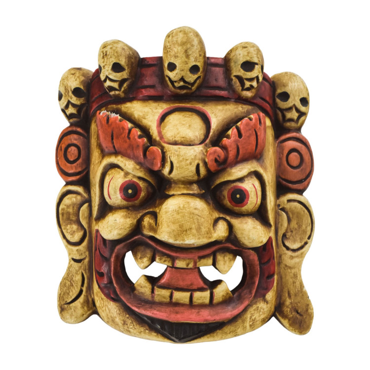 Dřevěná maska, Bhairab, ručně malovaný, 20cm