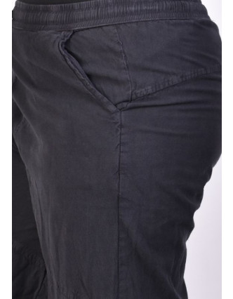 Černé unisex balonové kalhoty s kapsami, pružný pas