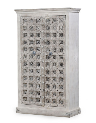 Skříň z mangového dřeva, starožitné dveře, 103x43x174cm