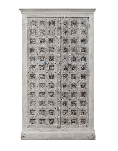 Skříň z mangového dřeva, starožitné dveře, 103x43x174cm
