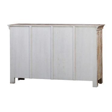 Komoda s vyřezávanými dvířky, z recyklovaného dřeva, 165x44x101cm