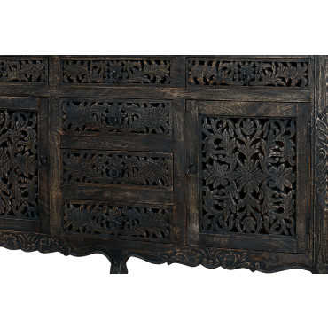 Komoda s vyřezávanými dvířky, z mangového dřeva, 168x51x90cm