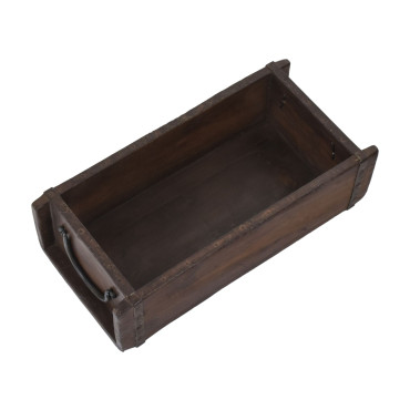 Truhlík pod květináč z teakového dřeva, původně forma na cihly, 30x15x9cm