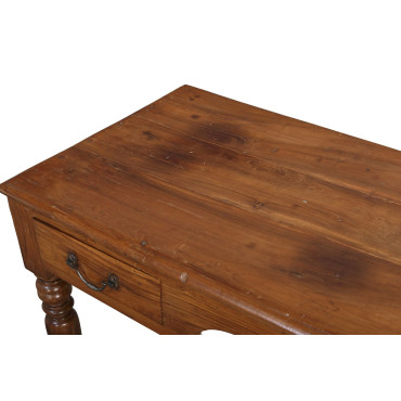 Starý psací stůl z teakového dřeva, 120x58x75cm