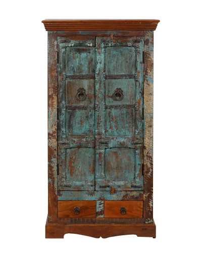 Skříň z mangového dřeva, staré teakové dveře, 78x45x147cm
