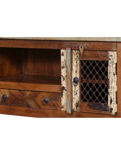 Komoda pod TV z recyklovaného dřeva, "GOA" styl,123x45x60cm, 137x40x55cm