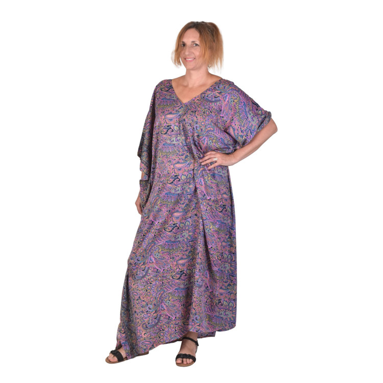 Dlouhý kaftan s krátkým rukávem