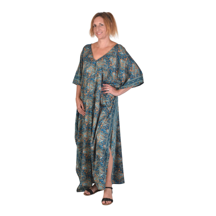 Dlouhý kaftan s krátkým rukávem