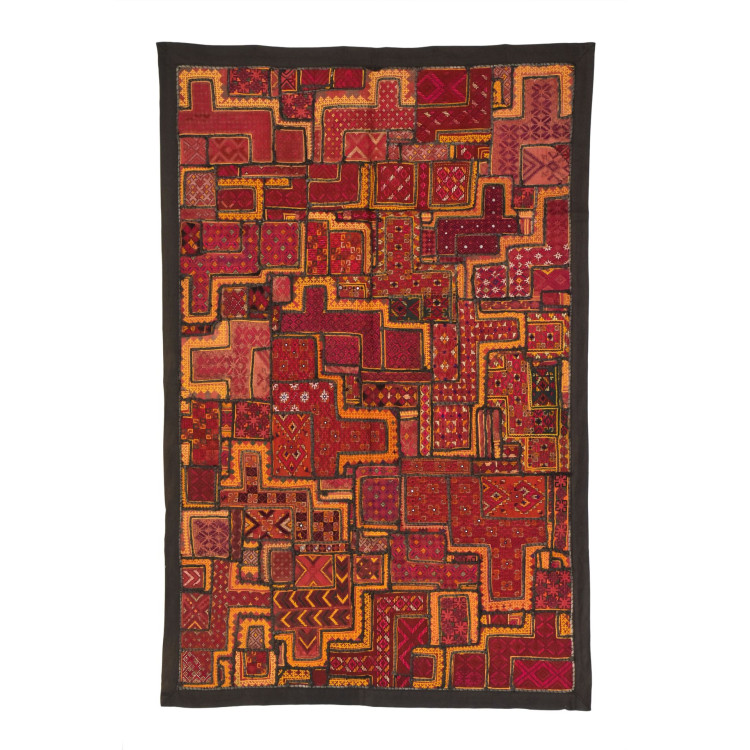 Unikátní tapiserie z Rajastanu, barevná, ruční vyšívání, 100x146cm
