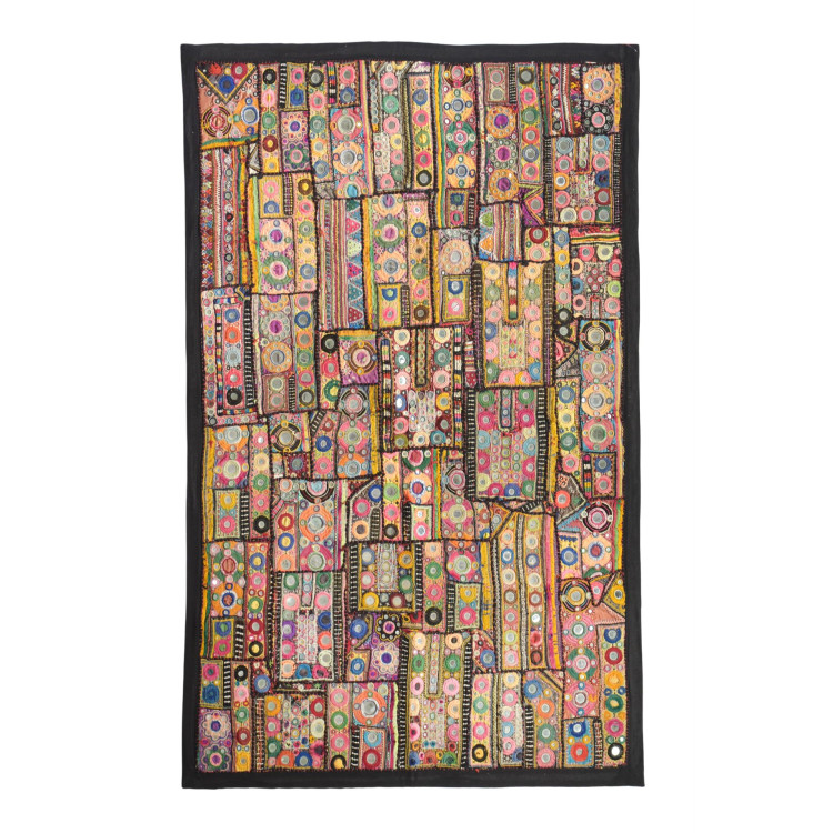 Unikátní tapiserie z Rajastanu, barevná, ruční vyšívání, 93x140cm