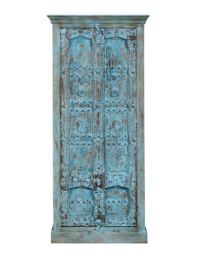 Skříň z mangového dřeva, staré teakové dveře, 85x41x188cm