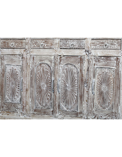 Komoda z mangového dřeva, ruční řezby, 156x44x112cm