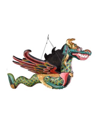 Závěsný drak, ručně vyřezaný z balzového dřeva, 110x60x120cm
