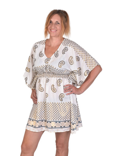 Krátký kaftan s gumou v pase