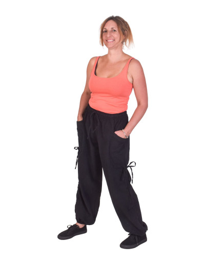 Zkracovací pohodlné unisex kalhoty, černé