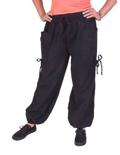 Zkracovací pohodlné unisex kalhoty, černé