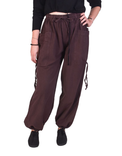 Zkracovací pohodlné unisex kalhoty, hnědé