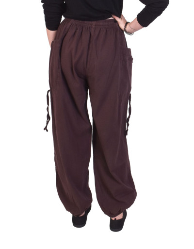 Zkracovací pohodlné unisex kalhoty, hnědé