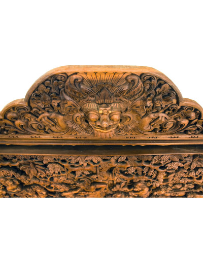 Dřevěný panel, výjev z Ramajány, 230x5x85cm