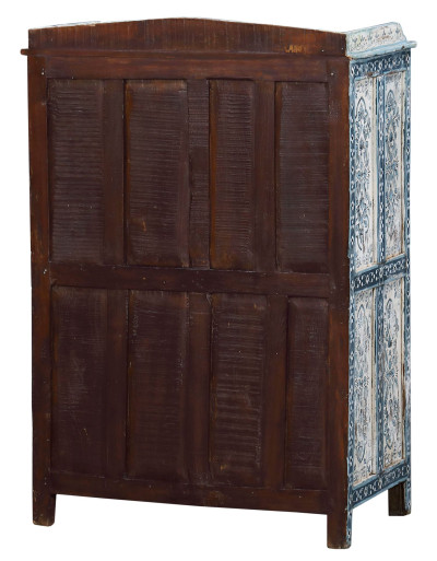 Starožitná skříňka z teakového dřeva, ruční malby, 81x41x115cm