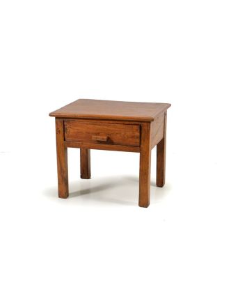 Odkládací stolek se šuplíkem z teakového dřeva, 38x29x33cm