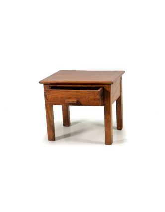 Odkládací stolek se šuplíkem z teakového dřeva, 38x29x33cm
