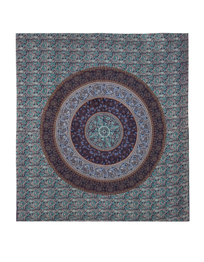 Přehoz na postel, pestrobarevná květinová mandala, 230x202cm