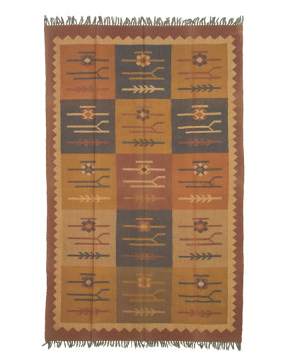 Ručně tkaný koberec z vlny a juty, 154x246cm