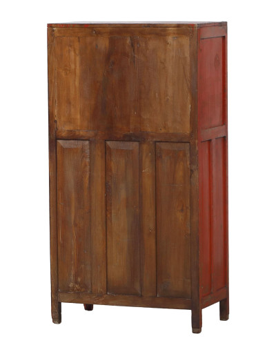 Prosklená skříň z teakového dřeva, 69x39x130cm