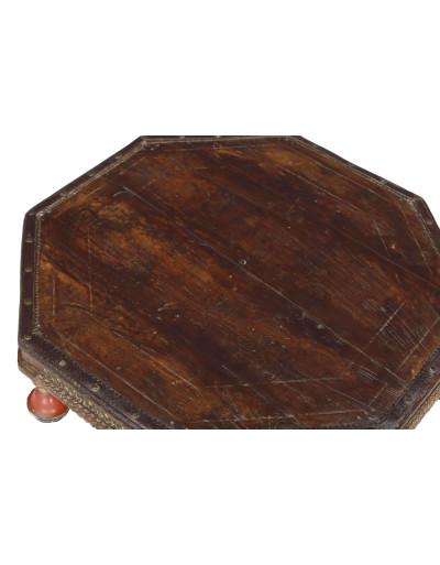 Čajový stolek z teakového dřeva, antik, 78x78x18cm