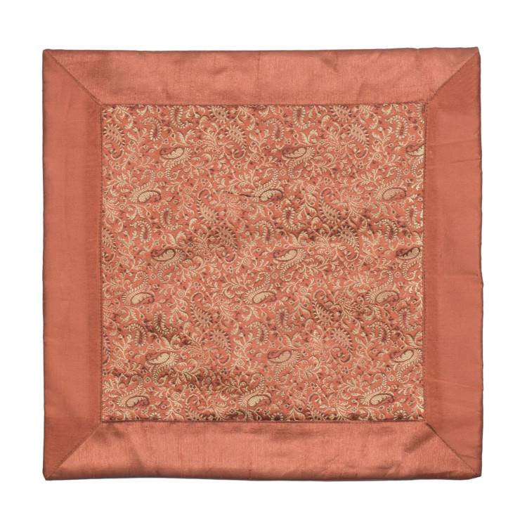 Saténový povlak na polštář se zlatou výšivkou, zip, 40x40cm