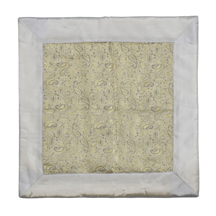 Saténový povlak na polštář se zlatou výšivkou, zip, 40x40cm