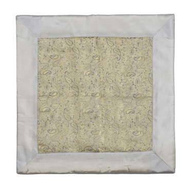 Saténový povlak na polštář se zlatou výšivkou, zip, 40x40cm
