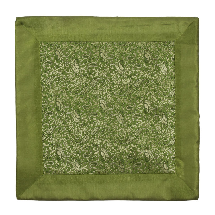Saténový povlak na polštář se zlatou výšivkou, zip, 40x40cm