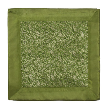 Saténový povlak na polštář se zlatou výšivkou, zip, 40x40cm