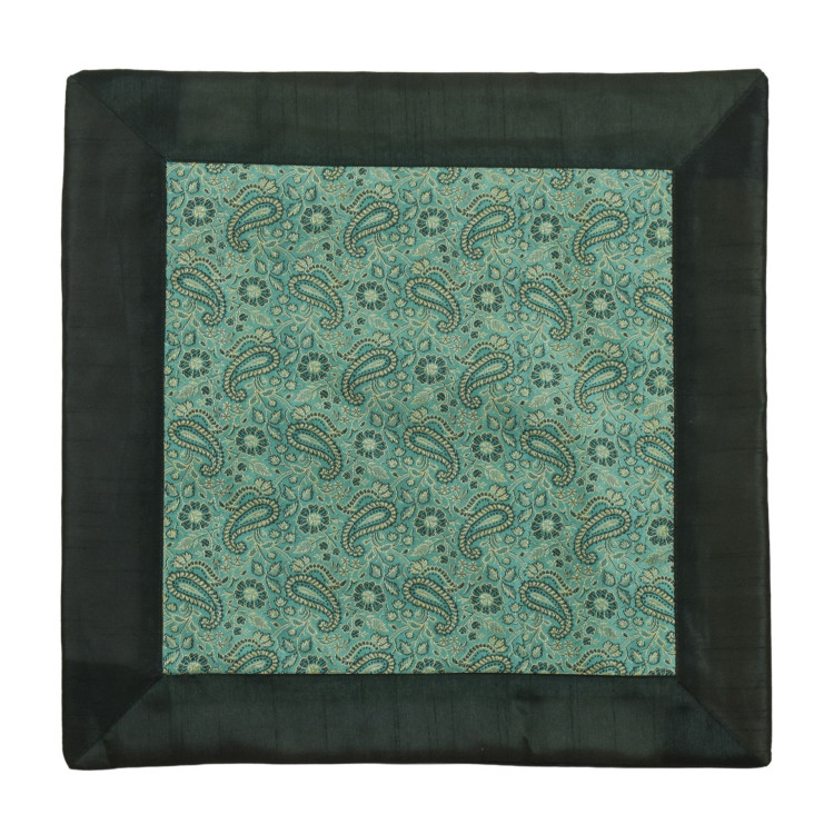 Saténový povlak na polštář se zlatou výšivkou, zip, 40x40cm