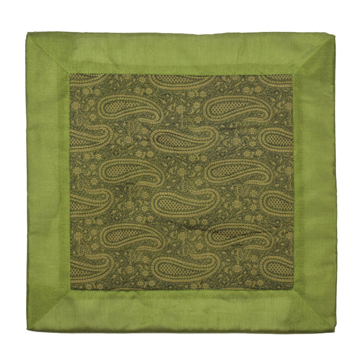 Saténový povlak na polštář se zlatou výšivkou, zip, 40x40cm