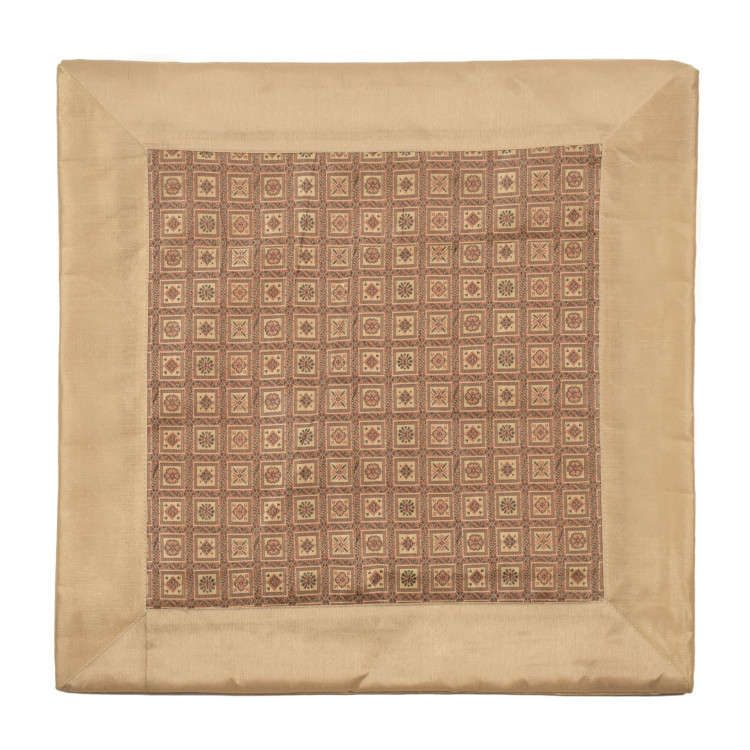 Saténový povlak na polštář se zlatou výšivkou, zip, 40x40cm