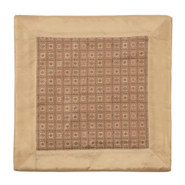 Saténový povlak na polštář se zlatou výšivkou, zip, 40x40cm